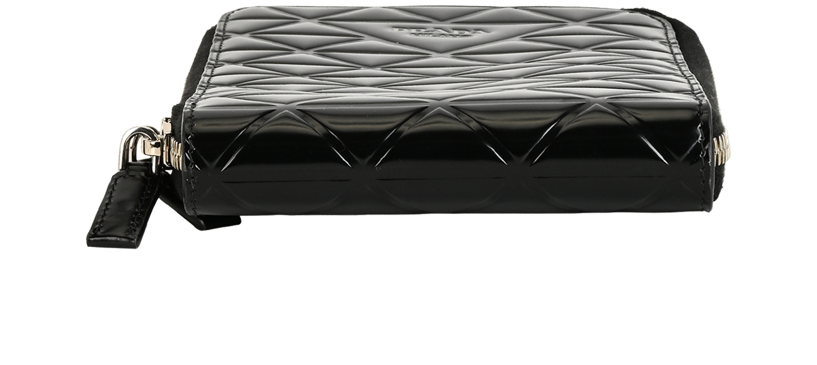 Prada Phone Pouch, &pound;450, Accessories, Black, Patent Leather, Top view